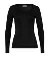 Hanro Silk-cashmere Long-sleeve Top In Black