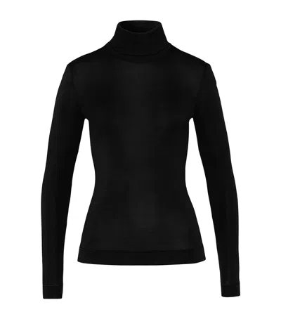 Hanro Silk-cashmere Rollneck Top In Black