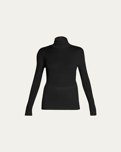 Hanro Silk-cashmere Turtleneck Top In Black