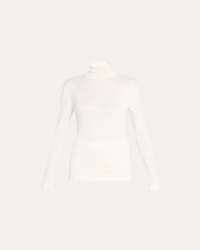 Hanro Silk-cashmere Turtleneck Top In White