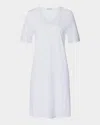 Hanro Silk-trim Mercerized Cotton Nightgown In White