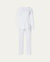 Hanro Womens Round-neck Straight-leg Cotton-jersey Pajamas White Xs In White
