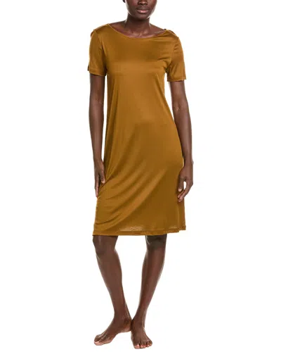 Hanro Silk-blend Nightdress In Gold