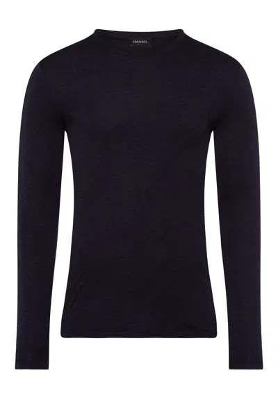 Hanro Silk/cashmere Silk And Cashmere Fitted Top In Black