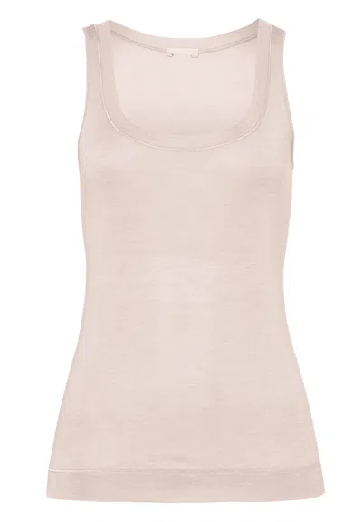 Hanro Silk/cashmere Silk And Cashmere Scoop Neck Tank Top In Gold