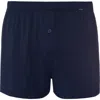 Hanro Single Jersey Boxers With Button Fly In Blue