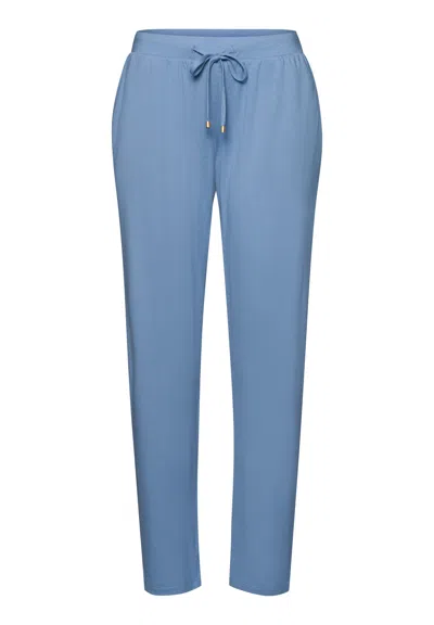 Hanro Sleep And Lounge Cotton Blend Drawstring Pants In Blue