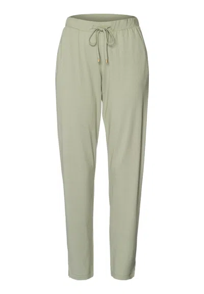 Hanro Sleep And Lounge Cotton Blend Drawstring Pants In Green