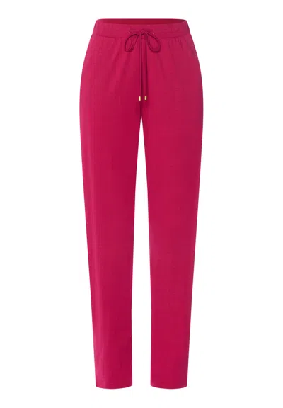 Hanro Sleep And Lounge Cotton Blend Drawstring Pants In Pink