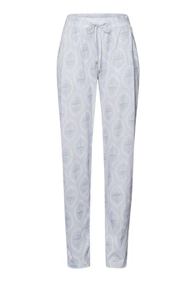 Hanro Sleep And Lounge Cotton Blend Lounge Pants In Blue