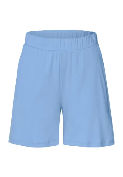 Hanro Sleep And Lounge Cotton Rib Shorts In Blue