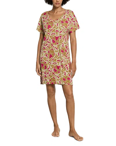 Hanro Sleep & Lounge Cotton V Neck Nightgown In Multi