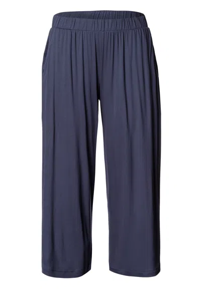 Hanro Sleep And Lounge Cropped Knit Lounge Pants In Blue
