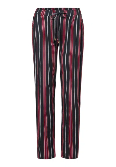 Hanro Sleep And Lounge Knit Pants Print In Marsala Stripe