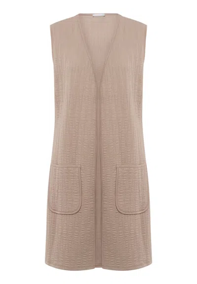 Hanro Sleep And Lounge Long Vest In Neutral