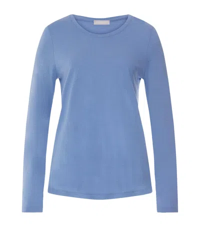 Hanro Sleep & Lounge Long-sleeve T-shirt In Blue