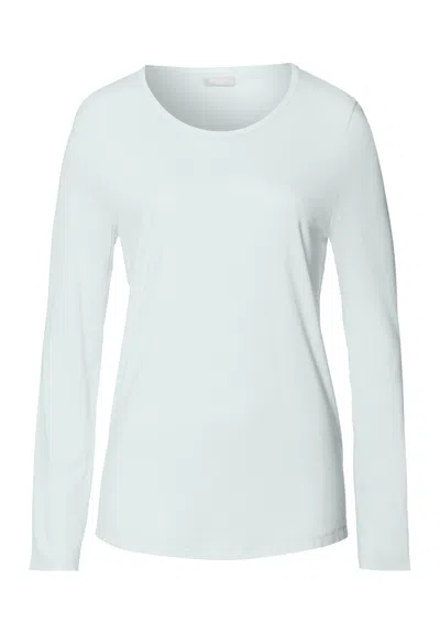Hanro Sleep And Lounge Relaxed Round Neck Top In Green