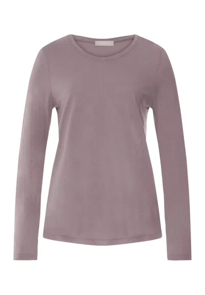 Hanro Sleep & Lounge Relaxed Round Neck Top In Stormy Rose