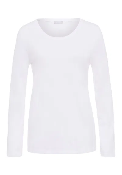 Hanro Sleep And Lounge Relaxed Round Neck Top In White