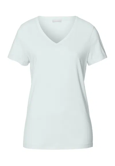 Hanro Sleep And Lounge Relaxed V-neck T-shirt In Blue