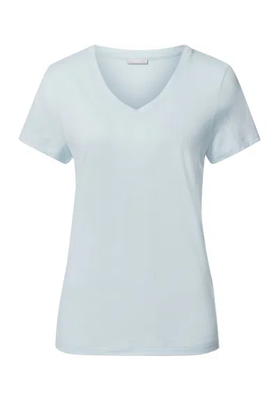 Hanro Sleep And Lounge Relaxed V-neck T-shirt In Blue