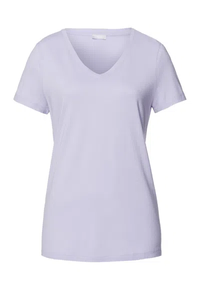 Hanro Sleep And Lounge Relaxed V-neck T-shirt In Purple