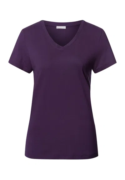 Hanro Sleep And Lounge Relaxed V-neck T-shirt In Purple