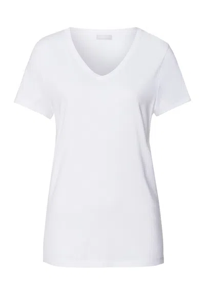 Hanro Sleep And Lounge Relaxed V-neck T-shirt In White