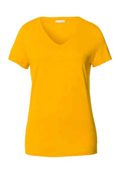 Hanro Sleep And Lounge Relaxed V-neck T-shirt In Yellow