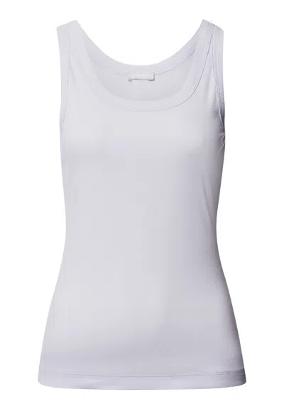 Hanro Sleep And Lounge Ribbed Cotton Tank Top In Blue