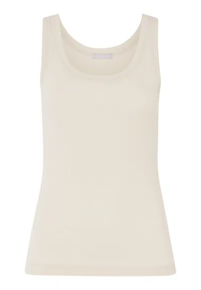 Hanro Sleep And Lounge Ribbed Cotton Tank Top In Neutral