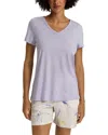 Hanro Sleep & Lounge Short Sleeve V-neck Shirt In Purple Heather