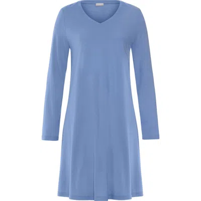 Hanro Sleep And Lounge Tencel And Cotton Nightgown In Blue