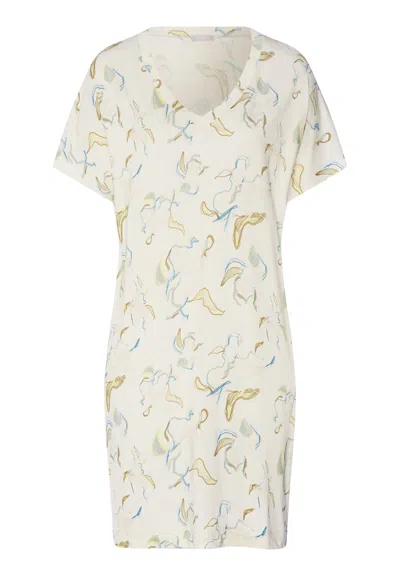 Hanro Sleep And Lounge V-neck Cotton And Tencel™ Nightgown In Multi
