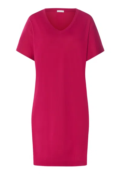 Hanro Sleep And Lounge V-neck Cotton And Tencel™ Nightgown In Pink