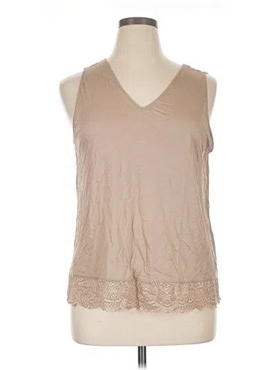 Pre-owned Hanro Sleeveless Top Tan V-neck Tops