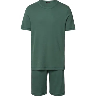 Hanro Smart Sleep Organic Cotton Blend Pajama Set In Herbal Tea
