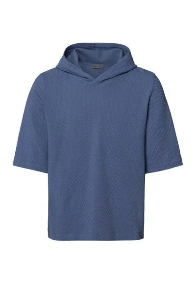 Hanro Smartwear Cotton Hoodie In Vintage Indigo
