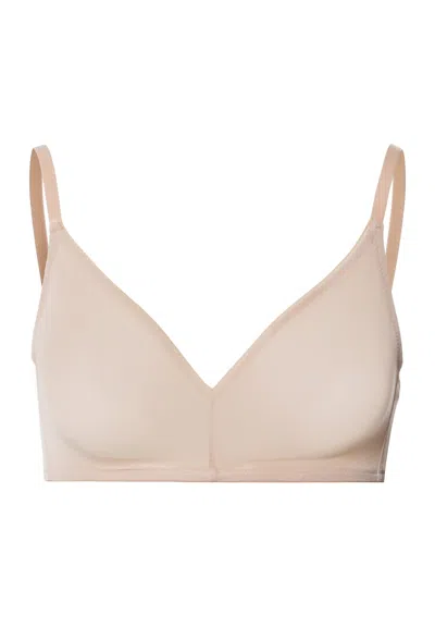 Hanro Smooth Illusion Semi-transparent Tulle Soft Cup Bra In Brown