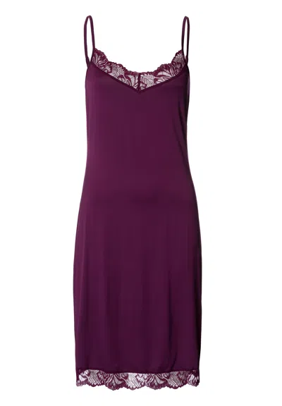 Hanro Soft Satin Chemise In Purple