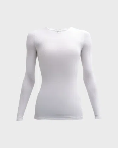 Hanro Soft Touch Long-sleeve Top In White
