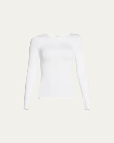 Hanro Soft Touch Long-sleeve Top In White