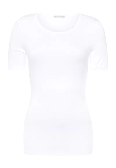 Hanro Soft Touch Round Neck Fitted Top In White