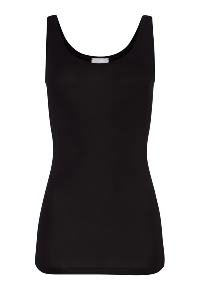 Hanro Soft Touch Round Neck Tank Top In Black