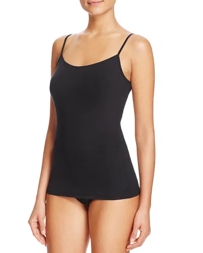 Hanro Seamless Cotton V-neck Camisole In Black