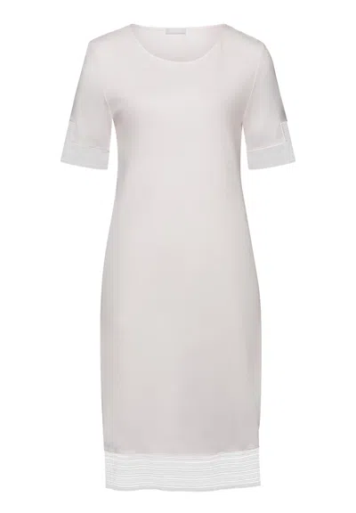 Hanro Sophie Lace Trim Cotton Nightgown In Neutral