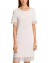 Hanro Sophie Lace Trim Short Sleeve Nightgown In Rose Cream