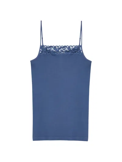 Hanro Spaghetti Strap Top In Blue