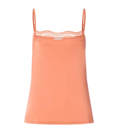 Hanro Square-neck Cira Pyjama Top In Orange