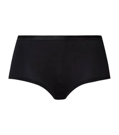 Hanro Stretch-cotton Sensation Boyleg Briefs In Black